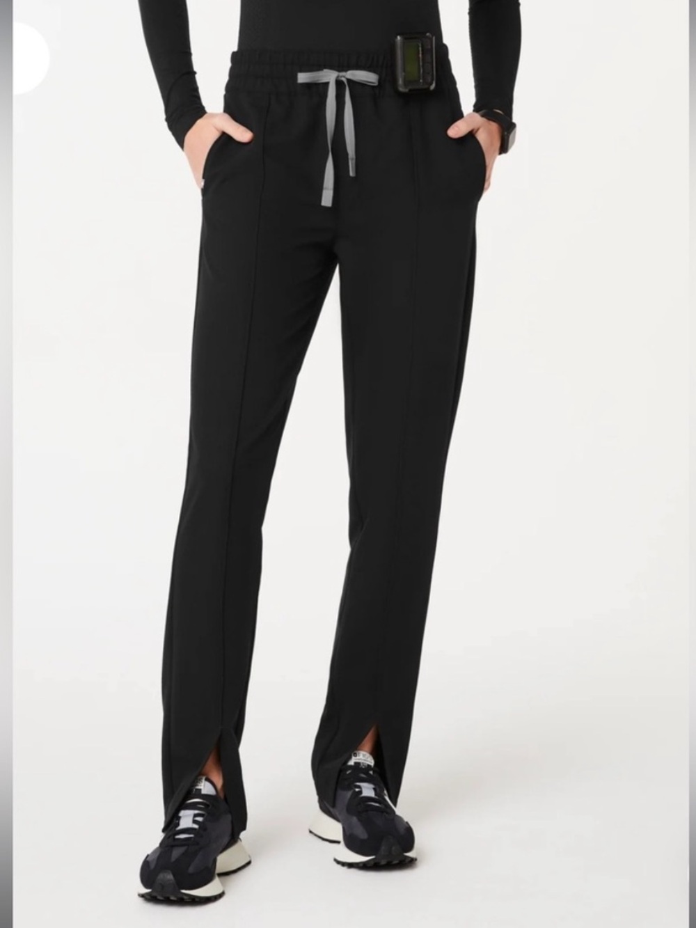 Figs Wide Leg Scrub Pants Black XSP